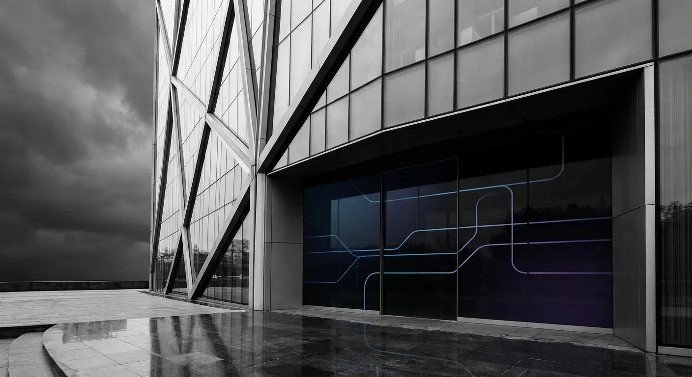 Modern technology architecture and structural lines in high contrast