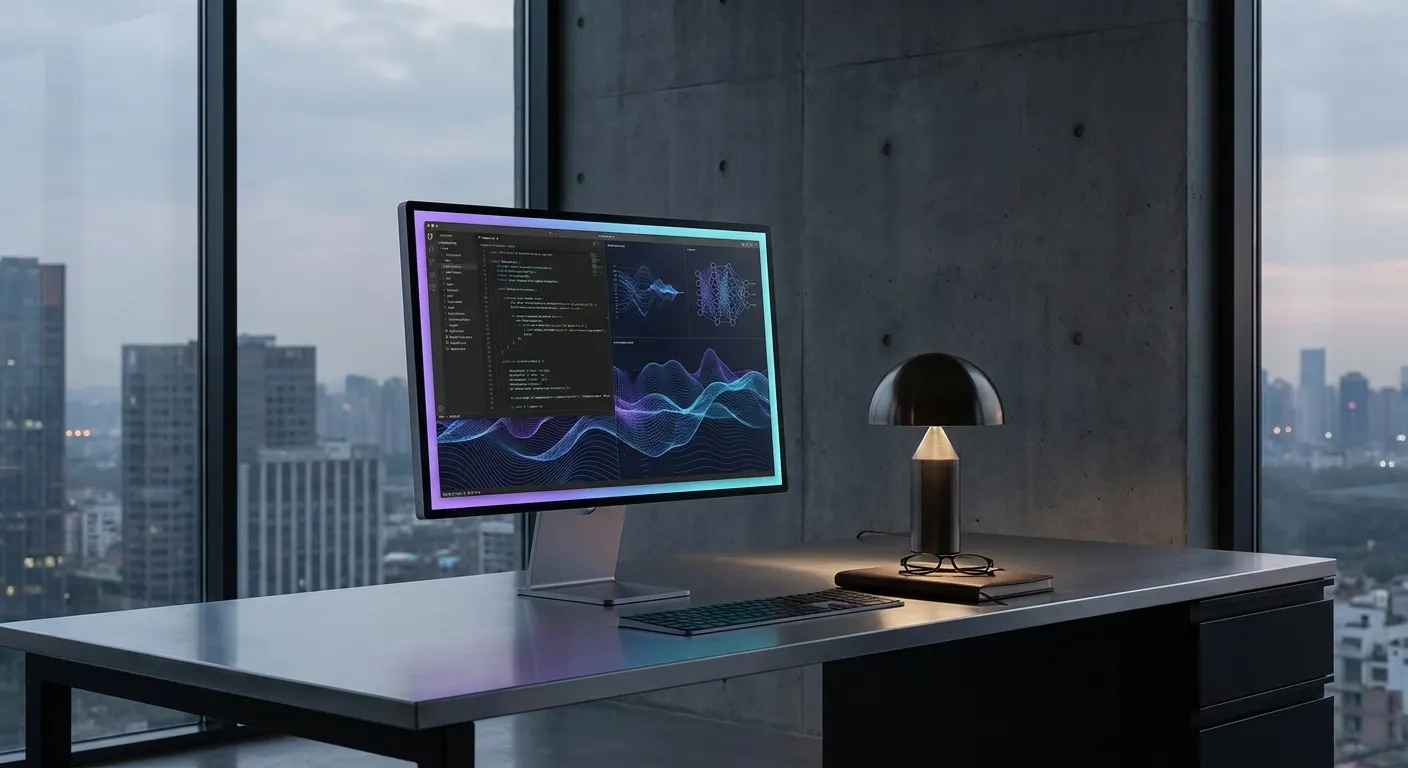 Sleek software engineering interface showcasing high performance machine learning code